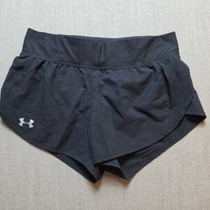 Under Armour Running Shorts Women Medium Black HeatGear Athletic Activewear